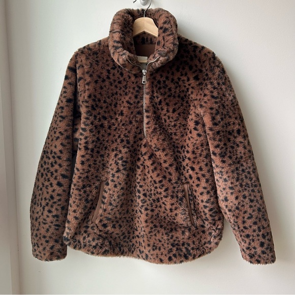 Abercrombie and Ficth Half Zip Animal Print Sweater - Picture 3 of 5